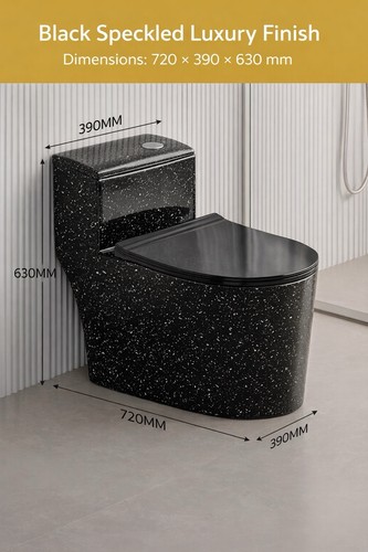 Black toilet basin - black,