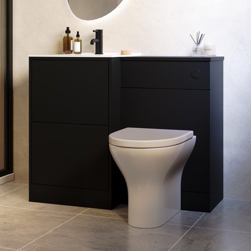 1000mm black toilet - black, sink